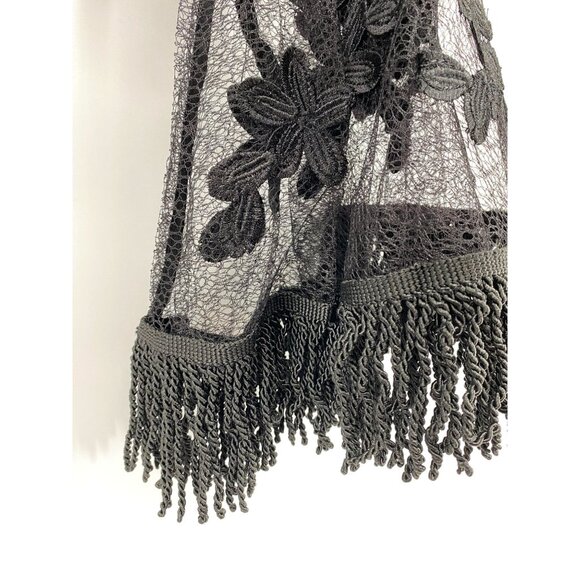 Anthropologie Endless Rose Floral Lace Crop Top & Camisole Set Black XS‎ New - Picture 9 of 9